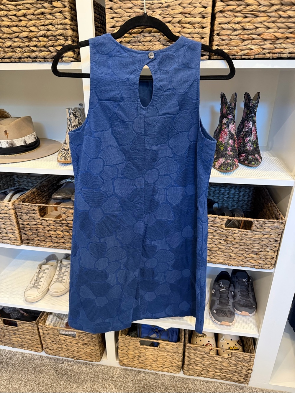 Tommy Bahama Blue Textured Floral Sleeveless Dress - Picture 3 of 3